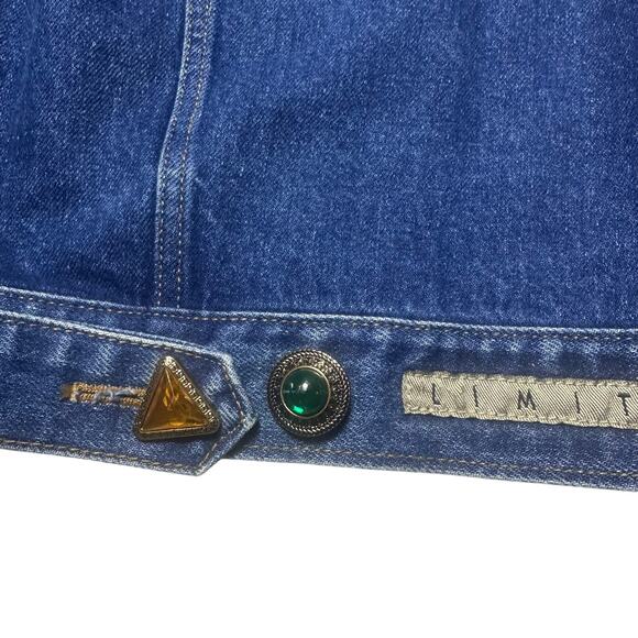 Limited Jeans Vintage Jean Jacket with Bejeweled Buttons - Picture 6 of 6